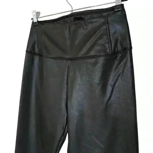 7 For All Mankind Leggings Mob Wife Goth Women S Grunge Y2K Black Faux Leather - Picture 6 of 9